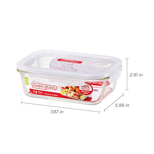 Lock & Lock LLG445 Multifunktionsbox, rechteckig, aus Glas, 1 l - 2