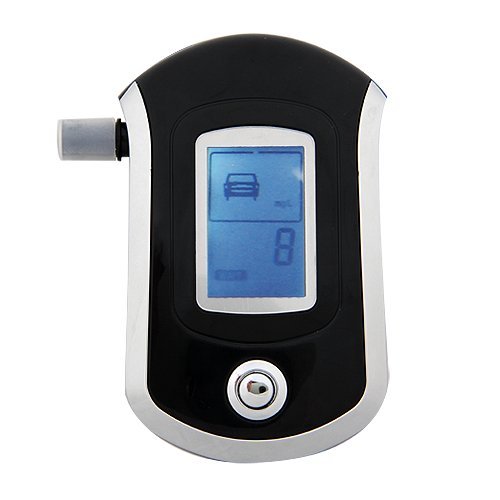 Preisvergleich Produktbild LCD Alkohol Tester Alkoholtester Alkomat Atem Messgerät + Mundstücke