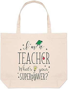 I'm A Lehrer What's Your Superpower groß Strand Tragetasche