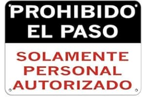 ELETINA Señal de advertencia Prohibido El Paso Solamente Personal Autorizado Señal de Negocios Señal de 30,5 x 20,3 cm de aluminio Metal Tin Sign