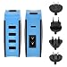 Produktbild Miavogo Reiseadapter Reisestecker Steckdosenadapter Weltweit International Universal 4 USB für Reise EU/UK/US/AU (Schwarz+Blau)