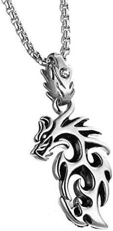 GYJUN Zirconium Drill Stainless Steel Plating 18 K Gold Men Necklace , silver