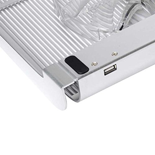 SilverStone SST-NB04S Noble Breeze geräuscharmer 200-mm-Notebook-Lüfter im Humanfaktor-Design für Notebooks mit einer Breite bis 38,1 cm, silber - 7