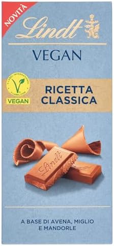 Lindt Tavoletta Vegana Classica, Tavoletta di Finissimo Cioccolato Vegano Lindt, Formato 100g