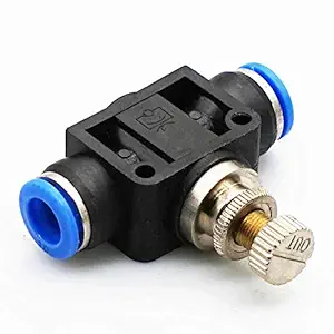 Pipe Throttle Valve Push In Speed Controller Pneumatic Air Flow Control Valve Quick-connect 8mm (1 Pcs)