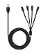 Produktbild Chafon Multi-Ladekabel, Ladegerät für mehrere Geräte, hochwertig, USB 2.0 mit 1 x Micro-USB / 1 x USB C / 2 x 8-poliger Lightning-Stecker für iPhone, iPad und Android Smartphone und mehr.