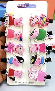 LJC Peppa Pig Hair Clips (set of 10) | Baby clips| Different peppa pig characters clip