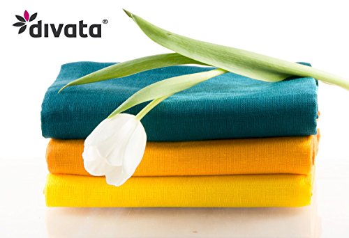 divata bunte Mullwindeln 3er Set – Beikostset – farbige Mulltücher, Spucktücher aus 100% Baumwolle, Oeko-Tex-Zertifiziert, 80×80 cm - 6