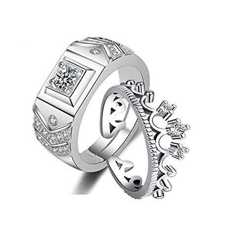 Lovers Valentine Adjustable Silver Couple Ring