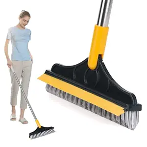 Epsilon Bathroom Tiles Cleaner Brush with Long Handle 120? Rotating Floor Cleaning Brushes for Household Kitchen Accessories Items Creative Bathroom Wiper Squeegees Scrubber for Tile Cleaning Brush (Yellow)
