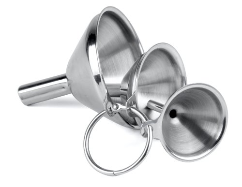 Kerafactum® - Minitrichter 3 er Trichter Set Edelstahl Trichterset Mini mit den Ø 4,5 5,5 7,5 cm
