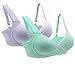 iLoveSIA Womens Nursing Bra 2Pack Tiffany Blue+Lavender Blue Size XXL Fit 38BC