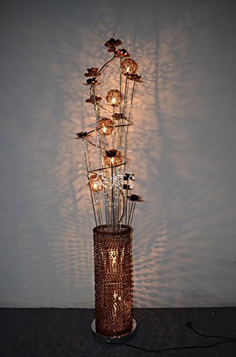 Preisvergleich Produktbild XINQIDENG Vase Stehleuchte, Blumenkugelbeleuchtung, von Hand Gewebt, Antirust Aluminiumdraht, Augenpflege LED-Leuchten, Fußschalter, 220V