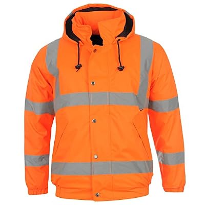 Dunlop Gilet de sécurité haute visibilité pour homme par Dunlop - Style Bomber - Bandes réfléchissantes - Jaune - Large