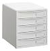 Produktbild Rotho 1113201100 Schubladenbox Bürobox Timeless aus Kunststoff (PS), 5 geschlossene Schübe, A4-Format, mit Beschriftungsfeldern, hochwertige Qualität, ca. 34.5 x 29 x 32 cm, weiss hochglanz