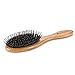 Bamboo Boar Bristle Hair Brush with Detangle Pins. Makes Hair Shiny and Silky. Comes With a Wooden Comb