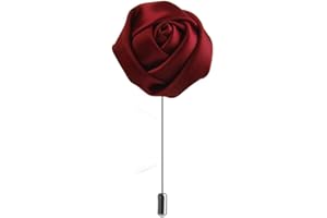 SEWACC WINOMO Broche de mariage faite à la main pour homme - Pour décoration de fête de mariage ou de bal de promo, rouge vin