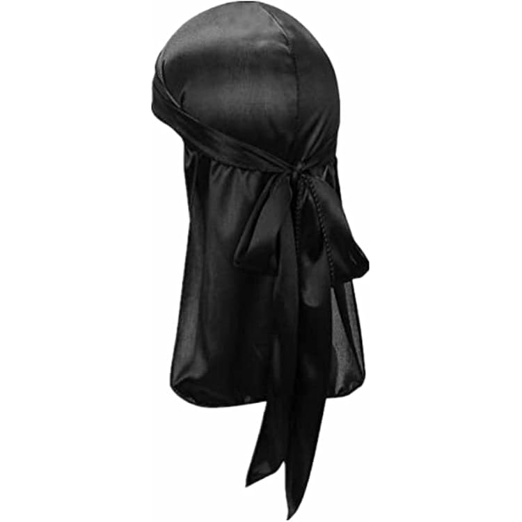 Durag Turban Enfant 2 Pièces • Bonnet Soie Unisexe à Longue Queue • Accessoire Cheveux Style Satin