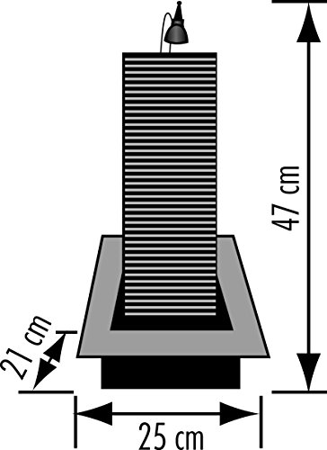 Seliger Schieferbrunnen Suna, Mehrfarbig, 47 x 25 x 21 cm - 3