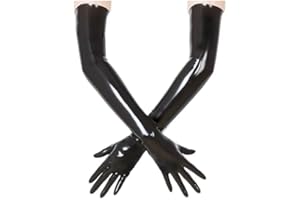 Kangxinsheng Black Latex Gloves for Women Men,Natural Rubber Gloves Cosplay Costume Party Clubwear