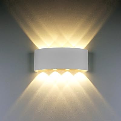 HYDONG Appliques Murales Interieur LED Lampe 8w étanche Moderne Applique Murale en Aluminium Blanc pour Chambre Maison Couloir Salon (Blanc Chaud)