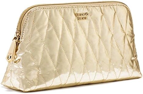 Victoria's Secret New Genuine Gold Quilted Beauty Makeup Bag (Cosmetics Case)