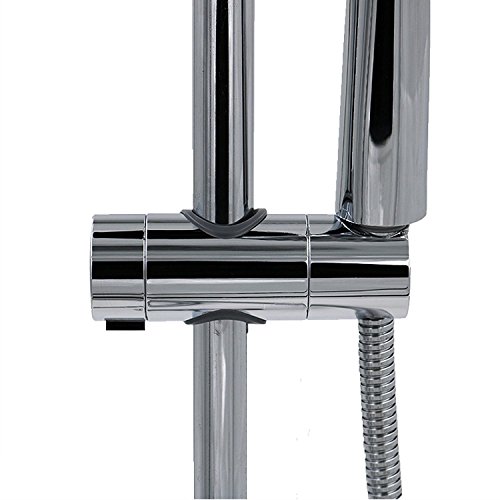 Qile 18–25mm Verstellbar Brausehalter ABS Ersatz Handbrause Halterung Duschstange Head Slider Klemme Halterung Halter, Verchromt (Silber) - 3