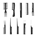 Imported 10pcs Pro Salon Hair Cut Styling Hairdressing Barbers Combs Brush Set Black RS.305.00