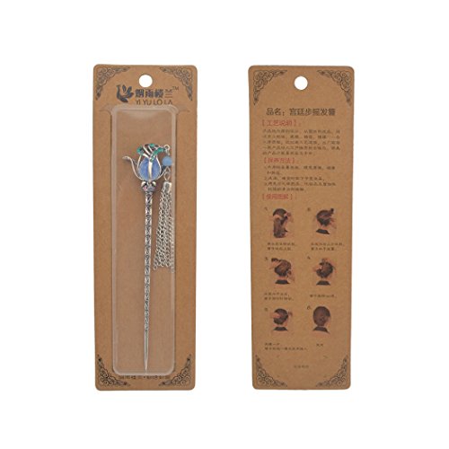 idealway 5 Colors Vintage Silver Plated Alloy Hairpin Fashion Ethnic Tribal Rhinestone Peacock Headwear for Women Hair Jewelry