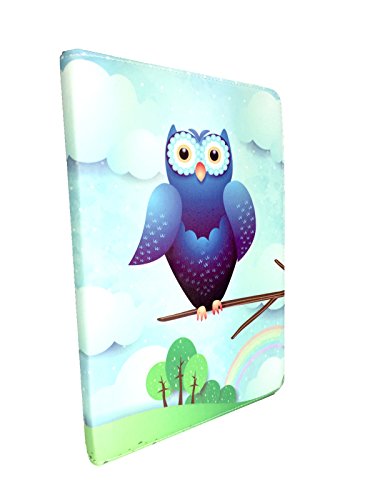 Tablet Tasche für MEDION LIFETAB E10501 (MD 60331) Schutz Hülle Etui Case + Touch Pen – 10.1 Zoll Blau Eulen 360_ - 3