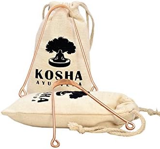 Copper Tongue Scraper | Perfect Surgical Tongue Cleaner | Best remedy for bad breath | Naturally Antimicrobial and Prevents Oral Health Diseases | Flexible handle with comfortable grip | Kosha Ayurveda
