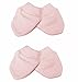 PREMATURE 2 Pairs of Scratch Mitts/Mittens - 100% Cotton Pink