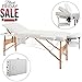 Price comparison product image Professional Lightweight Massage Table Bed 3-Section Portable Reiki Tatoo Salon Beauty Spa Couch with Towel Hanger and Essential Oil Storage Bag Carrying Bag (White)