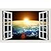 Produktbild Mddjj 3D Fenster Ansicht Planet Galaxy Wandaufkleber Abnehmbare Weltraum Wandtattoos Aufkleber Wohnkultur Wohnzimmer Tapeten Wand Kinderzimmer Kunst 40X60 Cm 16X24 Zoll