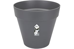 Elho 9203539042500 40 cm Round "loft urban" Flower Pot with Wheels - Anthracite