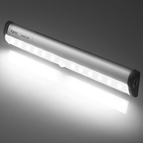 Aglaia LED Kabellos Schranklampe, automatische Innen-Sensorleuchte mit Bewegungsmelder, 10 Stück LEDs, Kaltweiß Licht Sensor Lampe für Schrank, Unter-Kabinett, Wandschrank - 3