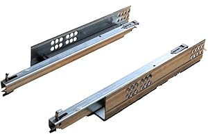 INDAUX Guide Tiroir Invisible type Cadre à Extraction Partielle et Fermeture amortie Soft (400 mm)