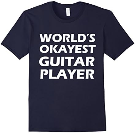 Men's Guitarist T-Shirt World's Okayest Guitar Player Medium Navy