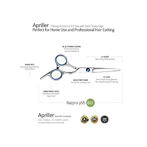 Apriller barber set, hair scissors, cutting scissors, 17 cm, set includes regular thinning scissors, comb and premium… - Image 3