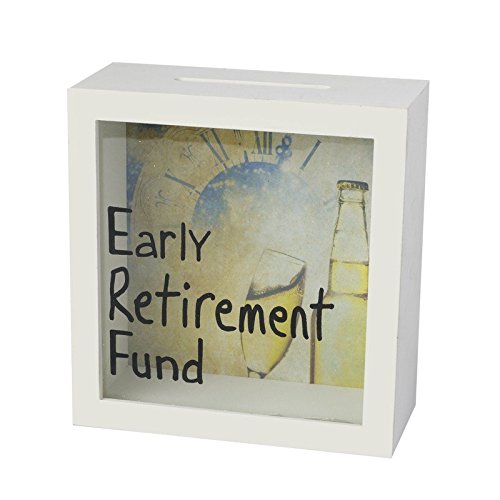 Preisvergleich Produktbild Early Retirement Fund gerahmt Glas Panel Spardose