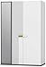Geo 3-Door Wardrobe with UV Printed, 126 x 196 x 63 cm, White