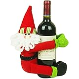 Tinksky Decoracion Navidad Adornos Navideños Muñeca de Papá Noel Envoltura de Botellas de Vino
