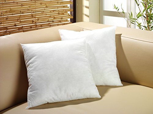 2 Stück Füllkissen Kissenfüllung Polyester 40x40 für Dekokissen Sofakissen Cocktailkissen Kopfkissen weiß NEU