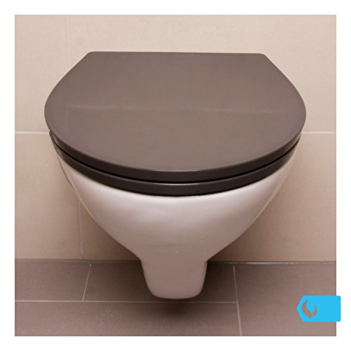 WC Sitz schiefergrau Bullseat 1.2 Design • Absenkautomatik / Softclose • abnehmbar • easyclean • Toilettendeckel • Klobrille • hochwertiges Duroplast - 2