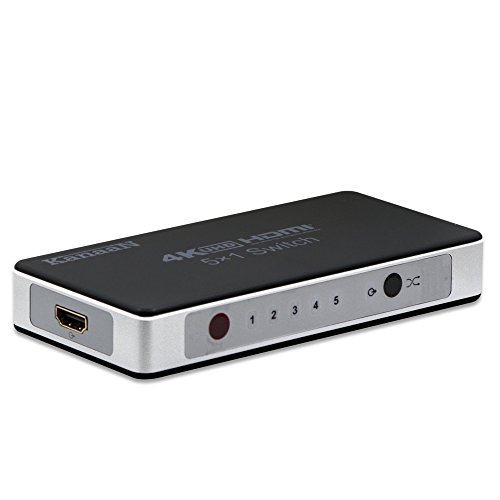 KanaaN HDMI Splitter 4K, HDMI 5x1 Splitter Switch UHD UHD-TV, 3D-Fähig, 5x HDMI-Eingang auf 1x HDMI Ausgänge | HDMI 4K Splitter bis 2160p