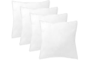 HOME MERCURY- Relleno de Cojines Pack2/4/6, Fibra Hueca Siliconada de Alta Recuperación, Antialérgico, Mullido, Indeformable, Mullido, Suave Adaptable a Todas Las Fundas. (60x60cm, Pack 4)