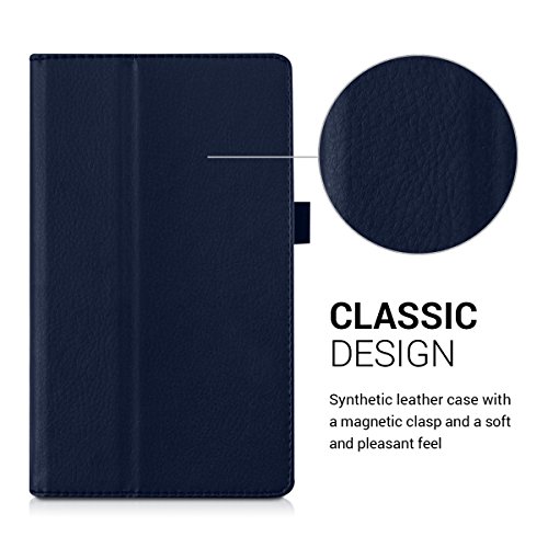 3in1 Set: kwmobile Hülle für Asus ZenPad C 7.0 (Z170C / Z170CG) – Tabletcover Slim Case Tablet Schutzhülle – Smart Cover Tabletcase Dunkelblau + Folie, kristallklar + Stylus, Schwarz - 3