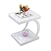 Produktbild MGMDIAN Kleiner Tisch Wohnzimmer Kleiner Couchtisch Ecksofa mehrere Telefone mehrere kleine Beistelltisch Kleiner multifunktionaler Klapptisch (Farbe : Weiß)