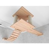 Katzen Wandpark, handgefertigte Tiermöbel / Luxusmöbel, Katzenmöbel in vielen Ausführungen, Kratzbaum / Katzenbaum für die Wand. Hier: Deckenabhängung, 3 Teilig (15511fff)