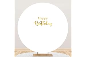 SDOTPMT Durchmesser 1.8m Draussen Party Anzeige Requisiten Runden Hintergrund Abdeckung für Kinder Erwachsene Feier Party Weiß Minimalistisch Fotografie Hintergrund Solide Farbe Kreis Hintergrund